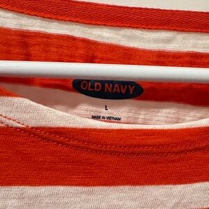 Old Navy Vibrant Red and White Tee